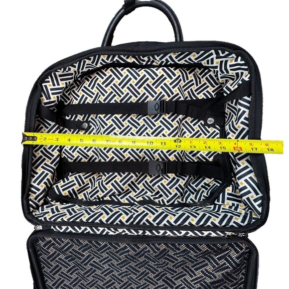 Vera Bradley Rolling Laptop Bag Black Quilted Work Tote Wheeled Carry On Travel - Picture 10 of 15